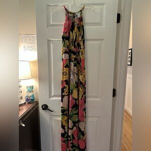 London Times Multicolor floral halter maxi